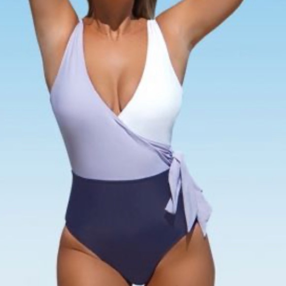 Cupshe Other - One Piece Swimsuit Wrap Color Block Tie Side Bathing Suit